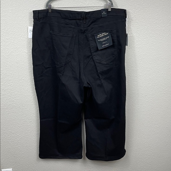 NWT Good American Good Waist Palazzo Crop Jeans Black High Rise Plus Size 28 - Picture 6 of 13